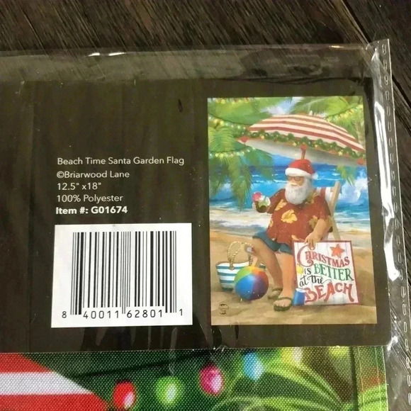 Garden Flag Beach Time Santa - Christmas is Better at the Beach 12.5x18” - Picture 4 of 4